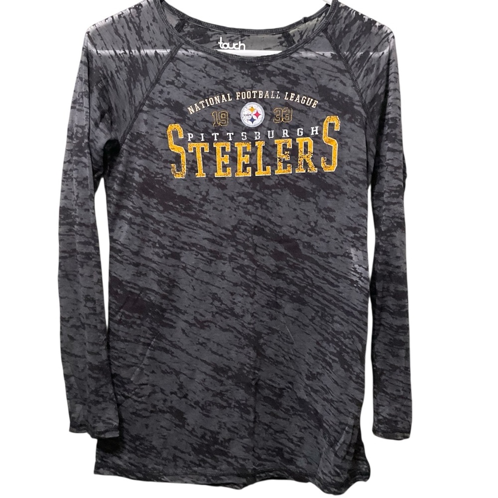 Pittsburgh STEELERS Football Top Burnout Long Sleeve Shirt NFL Sz L XL